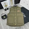 Women's Down Parkas Designer rekommenderar starkt 23 -åriga kvinnors klädkollektion Cel New Down Jacket Vest med läderutsmyckningar D317