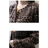 レディースジャケットエレガント織りの格子縞の女性ツイードブレザー秋の冬ジャケットポケットオフィスレディーススーツコート長袖クロップドトップス