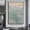 Obrazy Mintura 100% ręcznie malowana piaszczysta plaża Grube obrazy olejne krajobrazowe na płótnie ścienne sztuka obrazka do salonu wystrój domu un -rame 231010