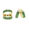 Anneaux de mariage Couleur Or Vert Zircone Cubique Bague Complète Pour Femmes Deux Pièces Empilage Cz Bande De Fiançailles Double Wrap Bijoux