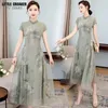 Abbigliamento etnico Donna Qipao Abito cheongsam migliorato di fascia alta per l'estate 2023 Vestibilità slim Qibao stile cinese a maniche corte