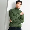 Herensweaters Kamgaren Wollen Trui Coltrui Elegant Dieptepunt Overhemd Zakelijk Casual Slim-Fit Zuivere Wol
