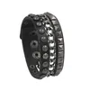 Charm Bracelets 2021 Fashion Multilayers Rock Spikes Rivet Chains Gothic Punk Wide Cuff Leather Bracelet Bangle For Women Men Jewe182v