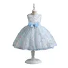 Kız Elbiseler Bebeğin Doğum Günü Elbisesi Kelebek İşlemeli Mesh Çocuk Düğün Pembe Paggy Prenses