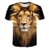 T-shirts pour hommes 2021 T-shirt imprimé en 3D Lion Fun Tee Enfants Garçons Filles Vêtements Hip Hop Cool Summer Tops Manches courtes 4T-14T267S