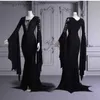 Tema kostümü wtich hayalet cosplay gel gotik zemin tren elbisesi artı vampir vampir vintage morticia addam bandaj cosplay elbisesi bornoz t231011