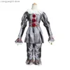 Tema kostymfilm Pennywise Cosplay kommer anime Stephen King Party Uniform Clown Cosplay Dresses Halloween vuxen för barn barn T231011