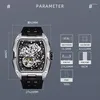 Horloges HANBORO Mannen Automatische Horloge 52mm Luxe Mechanische Horloge Lichtgevende Tonneau Crystal Bezel Hollow Out Dial