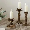 Dekorativa föremål Figurer Retro Harts Candle Holder Nostalgic Antique Candlestick Antirust Stick Table Center Vintage Decor Home Wedding Ornament 231010