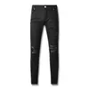 Hommes Violet Jeans Designer Mode Distressed Ripped Bikers Femmes Ripped High Street Marque Patch Hole Denim Cargo pour Hommes Pantalon Noir 28-40 926088078