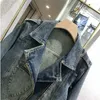 Vestes pour femmes Collier de revers Fermeture à glissière Court Jeans Veste 2023 Automne Moto Rivet Punk Manteau Mode Vintage Washed Street Chic Denim