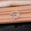 Cluster Rings Wholesale Silver Plated Ring Fashion Jewelry Butterfly Shiny Cute /hhwapzda Gvjapmqa LQ-R611