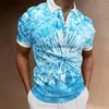 Polos pour hommes Polos de mode 2023 Été Glacier Modèle Zipper Hommes Chemise Solide T-shirt Marque À Manches Courtes Casual Tops