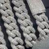 Collier chaîne cubaine plaqué or CZ 18mm 16 18 20 22 24 pouces, Bracelet 7 8 pouces, bijoux à la mode pour hommes et femmes 320N