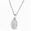 Chaînes en acier inoxydable or religieux Christ ovale vierge marie pendentif collier bijoux église cadeau pour lui avec chaîne284d