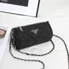 Bolsas 90% Off Bolsa Feminina 2023 Nova Textura Crossbody Cadeia Cilindro Casual Simples Cor Sólida Diamante Grade Tendência Ombro