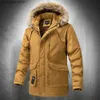 Parka da uomo in piumino caldo Parka da uomo con cappuccio in pelliccia con cappuccio giacche invernali da uomo moda abbigliamento taglie forti in pile da esterno Lind cappotti T231011