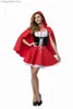 Theme Costume Size S-6XL Halloween Ladies Little Red Riding Hood Come Fantasy Hen Party Robe Cosplay Game Uniform Fancy Dress T231011