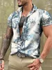 Men's Polos Shirt Summer Graffiti Painting Series 3d Digital Printing Hawaiian