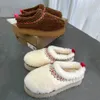 Austrália plataforma lã de cordeiro tazz mostarda semente chinelos de pele estilo étnico clássico ultra mini ugglie chinelos botas de neve mulheres inverno quente deslizamento em sapatos m1028