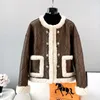 Womens Fur Faux Women Polyester Fabric Casual Short Coat Female Sheep Shearling Warm Winter Jacket Overcoat JT3396 231010