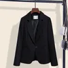 Kvinnors kostymer Blazers Office Lady Lady Jacket Black Blazer Womens Coat Autumn Winter Formal Work Suit Pocket Classic Slim Casual Long Blazer Coat Tops 231011