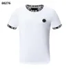 PP Fashion Men's Designer Slim Tee Fit Casual Strass Col Rond Crânes Imprimer Tops Streetwear Col Polos M-xxxL P1022232W