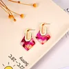 Kolczyki Dangle Fashion Lucite Geometria Drop Lopard żywica akrylowa płaska stwierdzenie dla kobiet