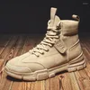 Boots Men Designer 2023 Fashion High-top Combat Desert Training Leather Camouflage