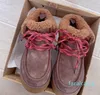 Designer slippers Cabin Cuff Trainer platform lace up boots snow women ankle booties sheepskin winter