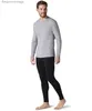 Men's Thermal Underwear 100% Merino Wool Men Base Layer Top 250G Merino Wool Midweight Crew Shirts Long Sleeve Thermal Underwear Top Everyday BaselayerL231011