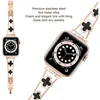أشرطة مراقبة الماس المعدنية الفاخرة لأشرطة Apple Watch 49mm 45mm 38mm 40mm 42mm 44mm Women Bling Slim Glitter Iwatch Series Ultra 8 7 6 5 4 3 SE