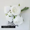 Fleurs décoratives 6 têtes hydratantes Rose Bouquet de fleurs artificielles pour la maison Table à manger fête de mariage couronne de poignée vraie touche faux