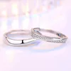 Cluster Rings Genuine 999 Sterling Silver Mobius Couple Simple Gems Open Ring For Women Male Adjustable Wedding Bridal Jewelry