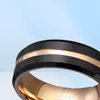 Tigrade 8mm Men Black Tungsten Carbide Ring Thin Blue Line Band Band Men Jewelry Anime Anel Masculino Aneis Size 615 21863017