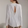 Aktive Shirts Antibom Jacquard Yoga T-Shirt Damen Loose Cover Tennis Shirt Fitness Langarm Pilates Training Sport Top