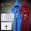 Tema Kostüm Yeni Cadılar Bayramı Erkekler Ortaçağ Monk Robes Monk Geliyor Sihirbaz Geliyor Priest Complay Complay Comes T231011