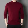 Herensweaters 2023 Herfst Winter Heren Zachte Warme Trui Zwart Grijs Rood Kaki Blauw Ronde hals Slim Fit Truien Heren Dagelijks Gebreide Tops