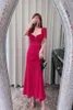Autoportret czerwona koronkowa sukienka długa sukienka wieczorowa sukienka