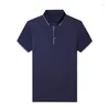 Polos pour hommes Hommes Polyester Polo à manches courtes Tops pour l'été Angleterre Style Mode Casual Mâle Vêtements A9915