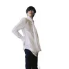 Männer Casual Hemden S-xxxl Ästhetische Mode Britischen Stil Unisex Schal Langarm Hemd Vintage Weiß Männlich Männer der Bühne 266D