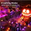 1Pac 300 LED Halloween-verlichting, 100FT Halloween-lichtslingers met 8 verlichtingsmodi, waterdichte aansluitbare mini-verlichting, feestdecoraties voor de feestdagen (paars oranje)