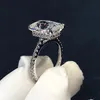 925 Sterling Zilveren Ring Cut 5ct Diamond Moissanite Vierkante Engagement Wedding Band Ringen Voor Vrouwen Gift283g