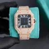 Handgemaakte diamanten horloge Heren automatisch mechanisch uurwerk Designer horloges 40 mm saffier met met diamanten bezaaide stalen armband Montre de Luxe