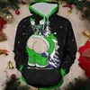 Kvinnors hoodies tröjor roliga 3d jultomten mönster mäns överdimensionerade hoodie mode hiphop hajujuku y2k kläder nyår gåva unisex x'mas tröjor23101111