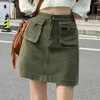 Skirts Women Leisure All-match Mini Streetwear Trendy American Retro Simple Attractive Comfortable Solid Daily Ins Distressed