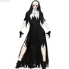 Costume à thème Halloween Venez pour les femmes Horreur Nonne Cosplay Vient Vampire Démon Viens Croix Robe Imprimée Carnaval Dress Up Party T231011