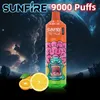 100% оригинальный солнцезащитный торнадо 9000 10 вкуса 9K Puffs Одноразовые вейп 18 мл 0,8 Ом сетчатой ​​катушкой аккумулятор.