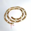 14K italiensk Figaro Link Chain Necklace Stamp Solid Fine Gold GF 24 8MM191Z