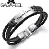 Gagafeel 4 Colors مخصصة مناسبة للرجال Punk Multilayer Bracelet Stainless Steel Steel Pu Home Hights for Male242G